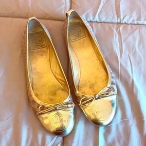 Gold Tory Burch flats